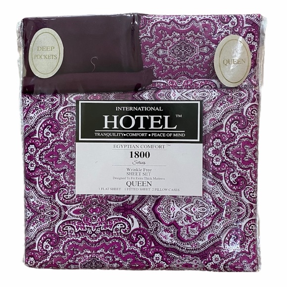 International Home Other - NEW Purple Paisley Queen Sheet Set